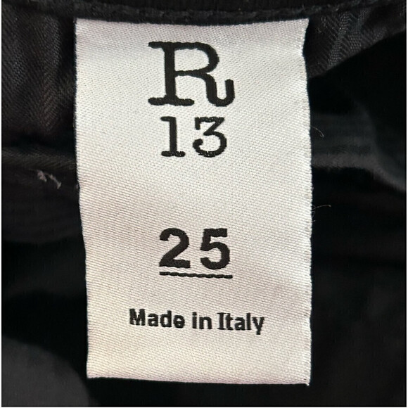 R13 Jenny Mid Rise Skinny Black Jeans Sz 25 - Picture 7 of 9